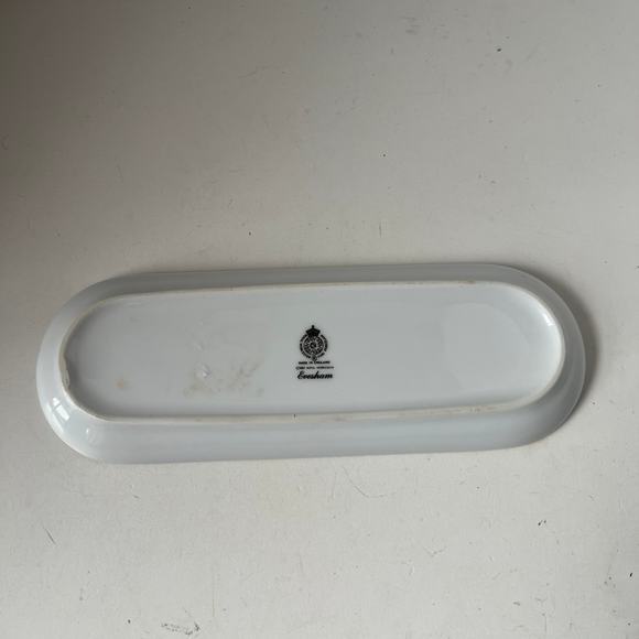 EVERHAM ROYAL WORCESTER Olive or Candy Dish 9" Gold Trimmed Berries England - Picture 7 of 12